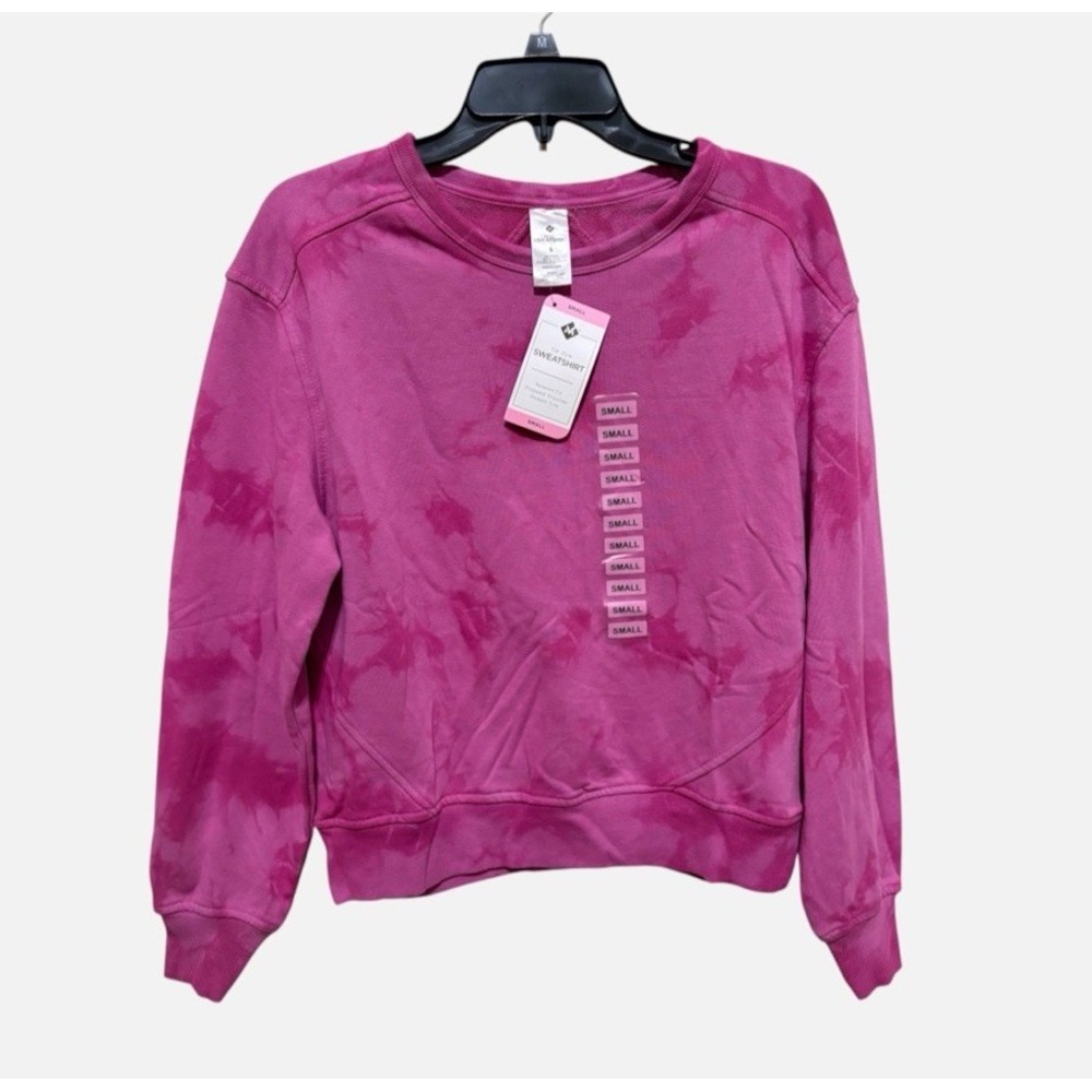 Member's Mark Women's Small Pink Tie Dye Lightweight Crewneck Sweatshirt NWT